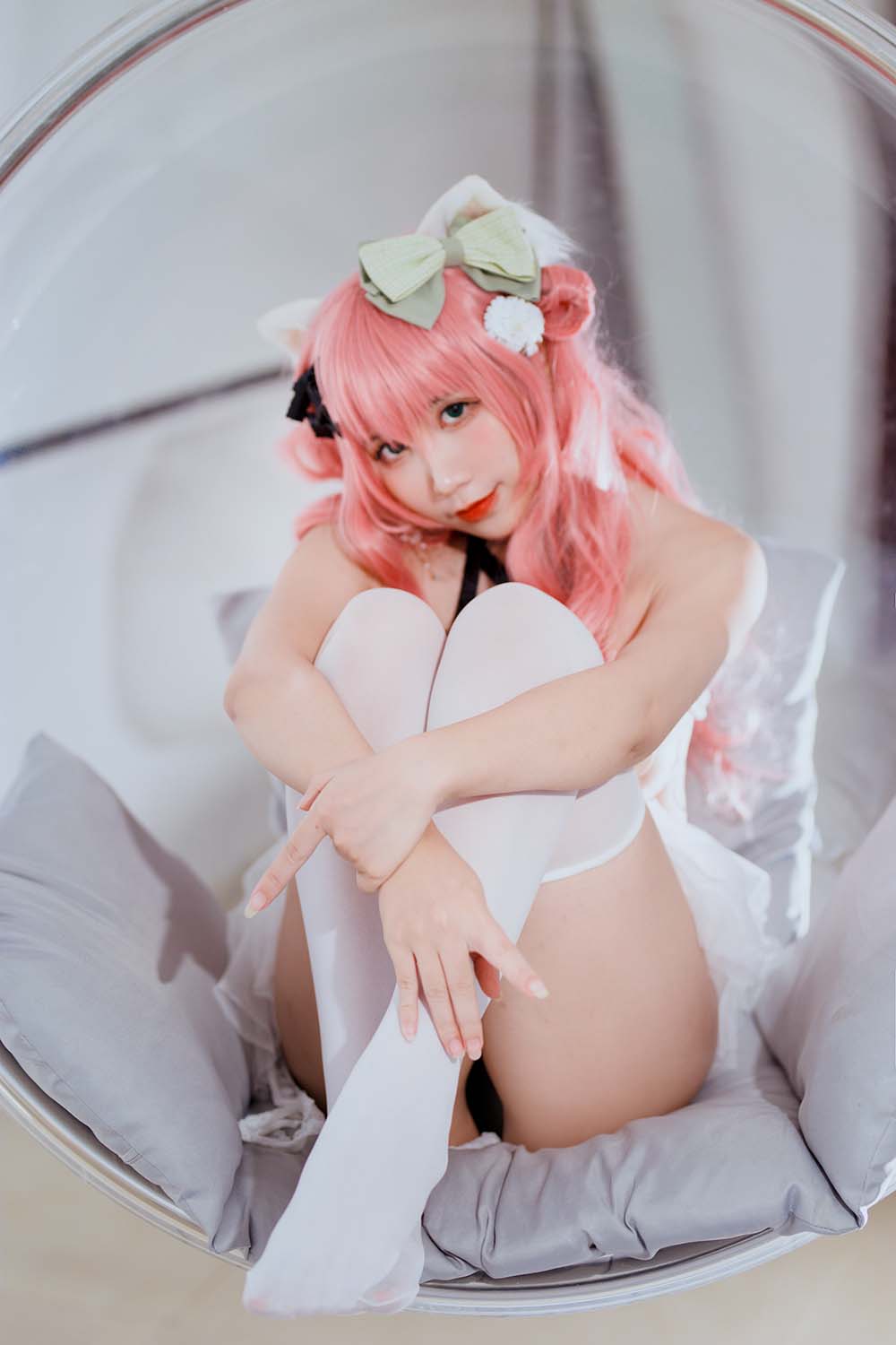 九曲Jean – 粉发妹妹 Cosplay-第1张