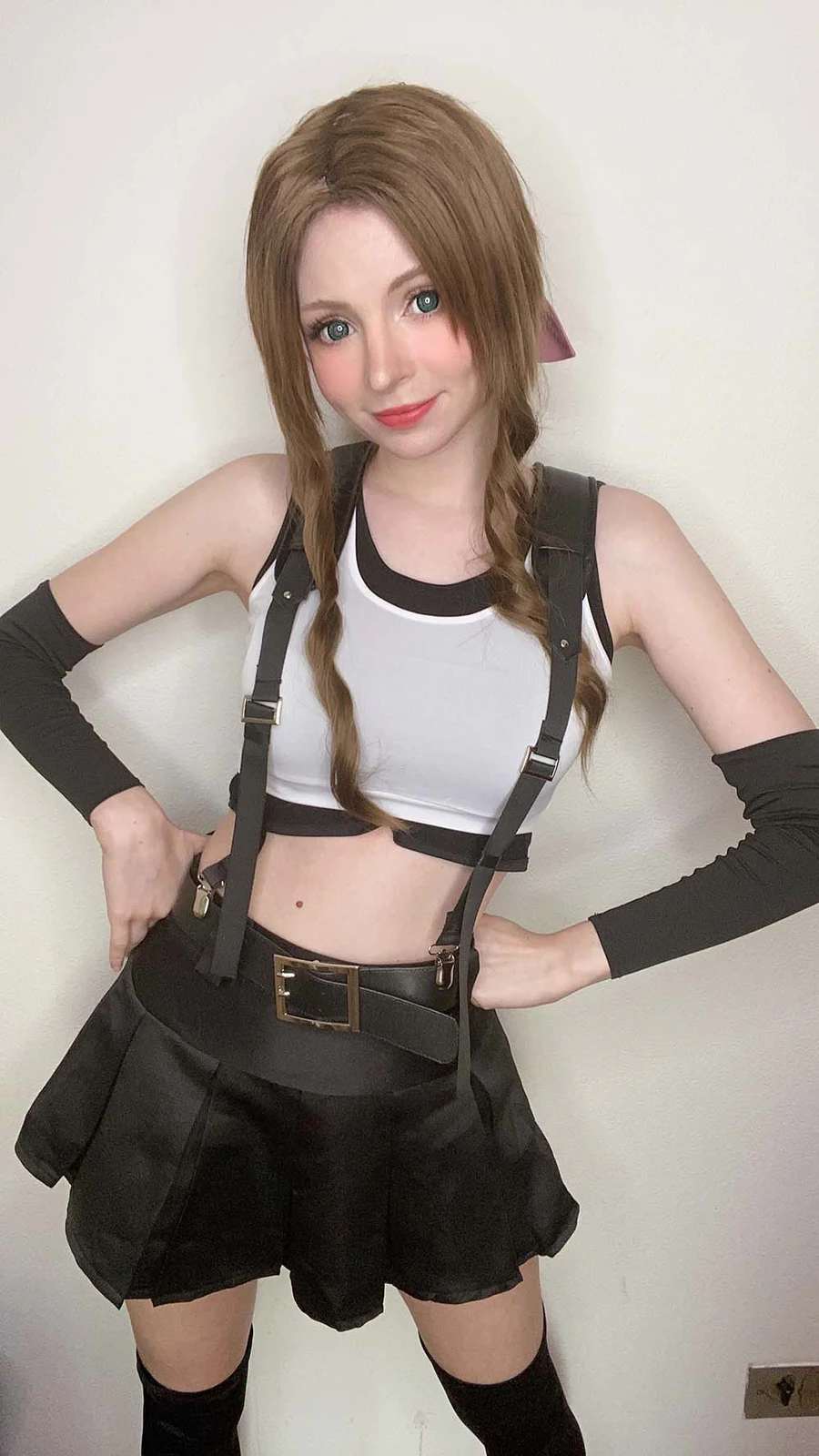 Peach milky – Aerith Tifa Swap Cosplay-第2张