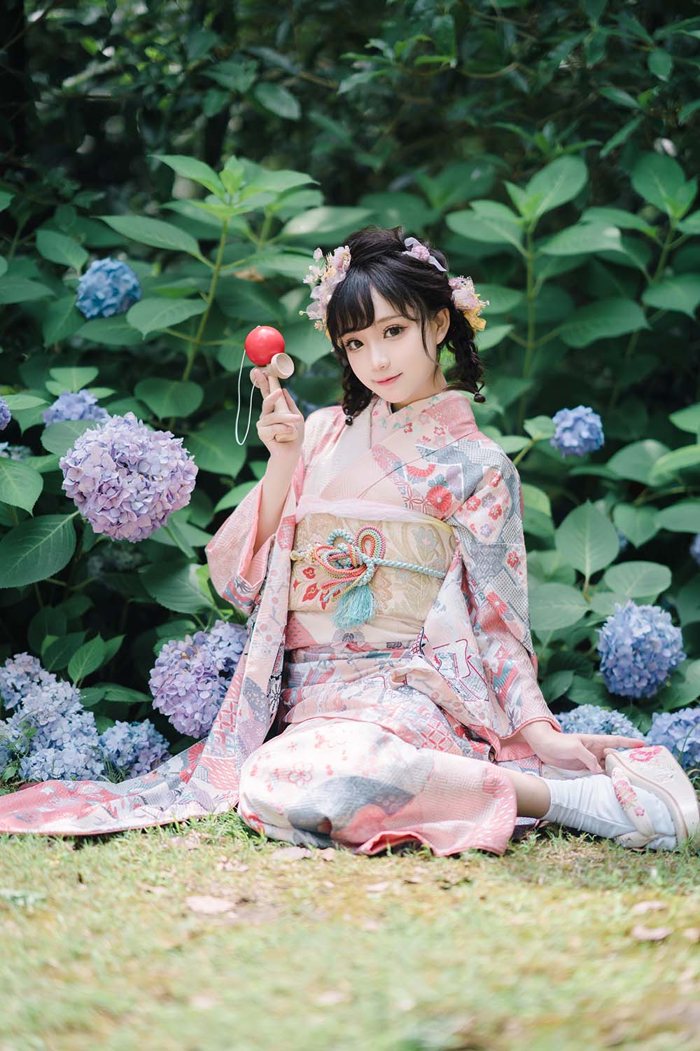 花柒Hana – 绣球花和服 Cosplay-第2张