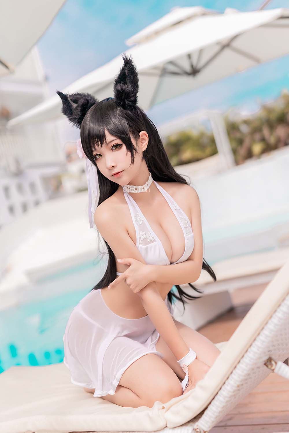 蠢沫沫 – 爱宕 犬 泳装 Cosplay-第1张