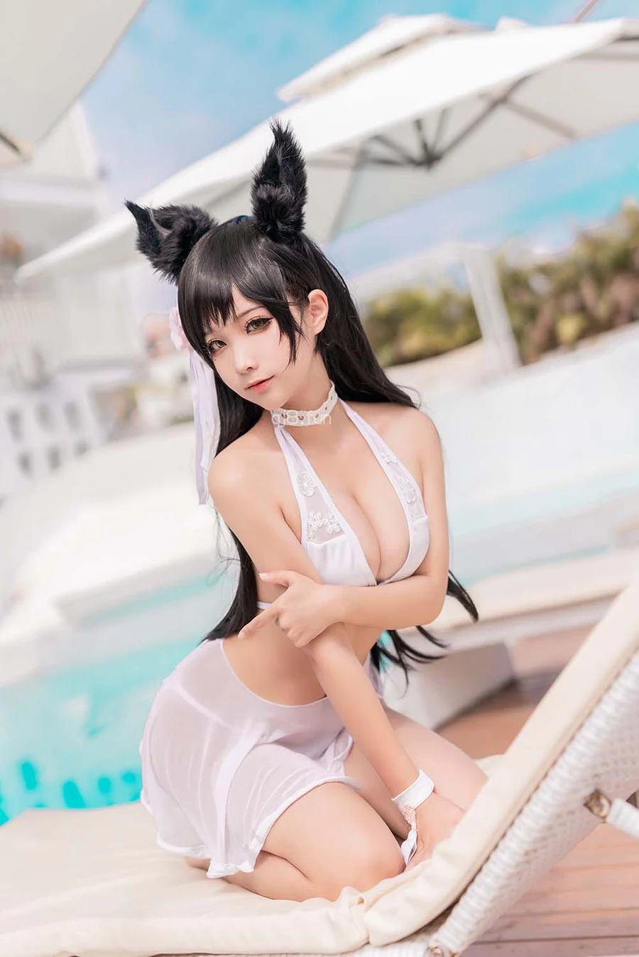 蠢沫沫 – 爱宕 犬 泳装 Cosplay-第1张