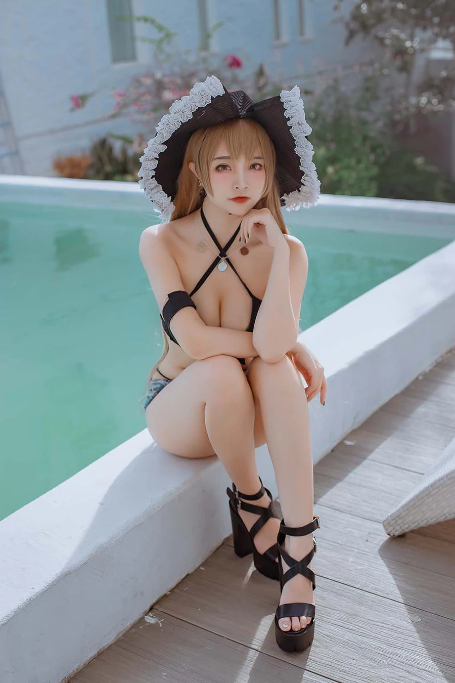 二佐Nisa – 碧蓝 让巴尔泳装 Cosplay-第1张