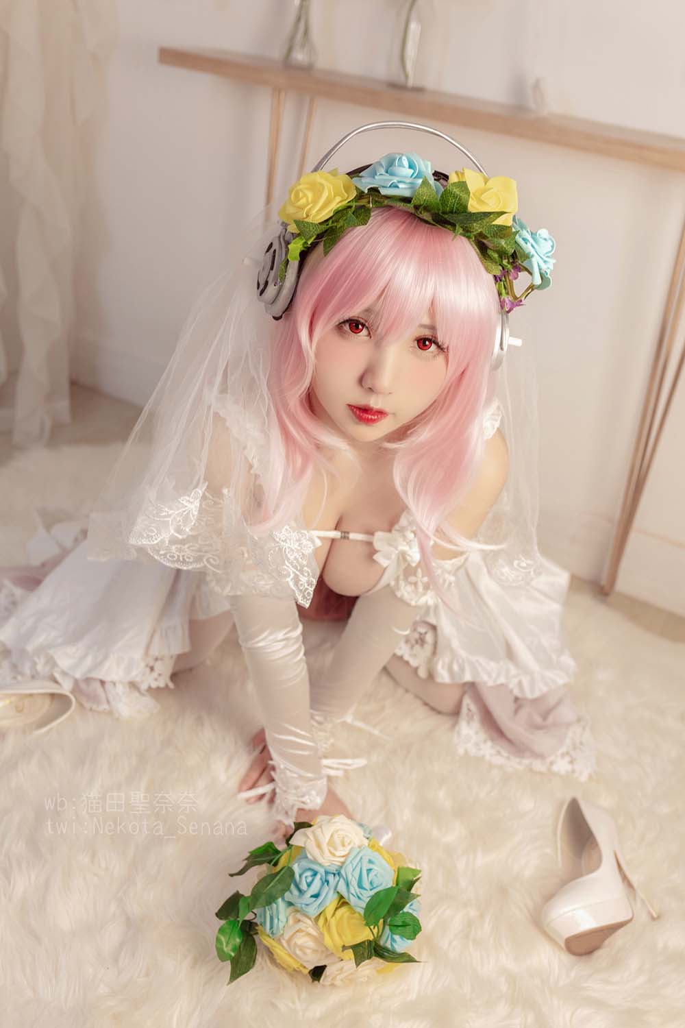 貓田聖奈奈(桃之啾啾) – 索尼子十周年花嫁 Cosplay-第1张