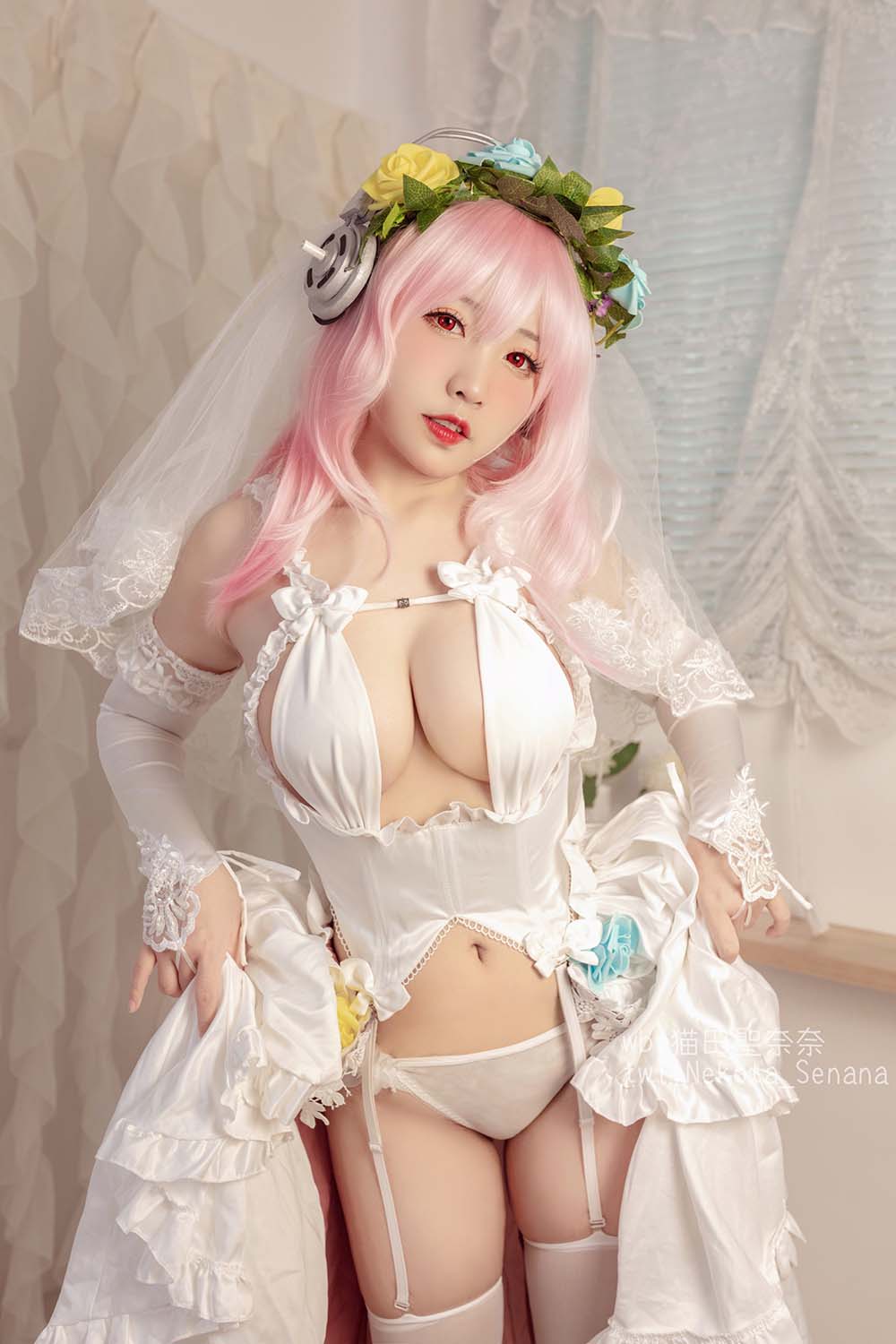 貓田聖奈奈(桃之啾啾) – 索尼子十周年花嫁 Cosplay-第2张