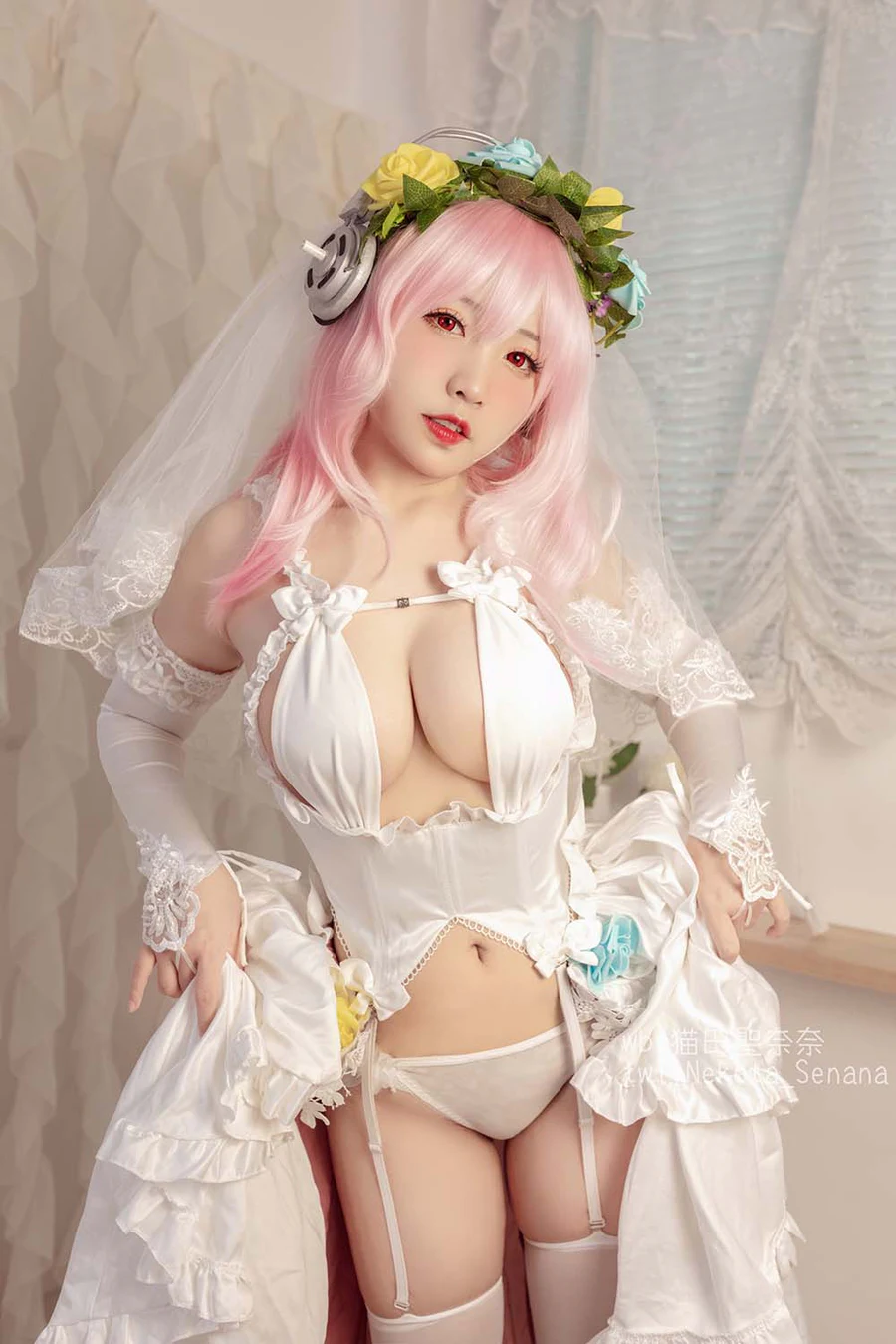 貓田聖奈奈(桃之啾啾) – 索尼子十周年花嫁 Cosplay-第2张