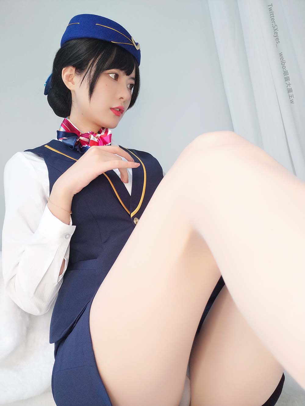 眼酱大魔王w – 空姐肉丝 Cosplay-第1张