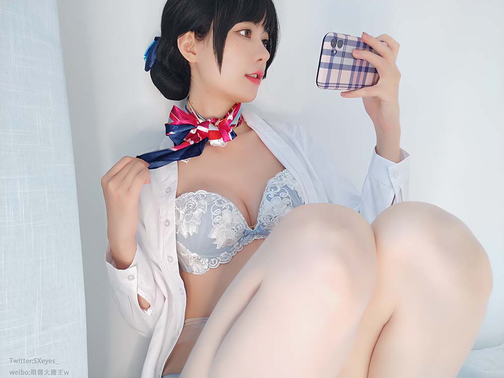 眼酱大魔王w – 空姐肉丝 Cosplay-第2张