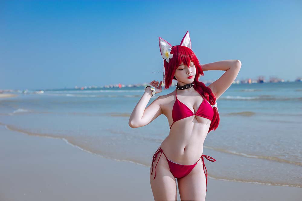 二佐Nisa – 碧蓝 千代田泳装 Cosplay-第2张