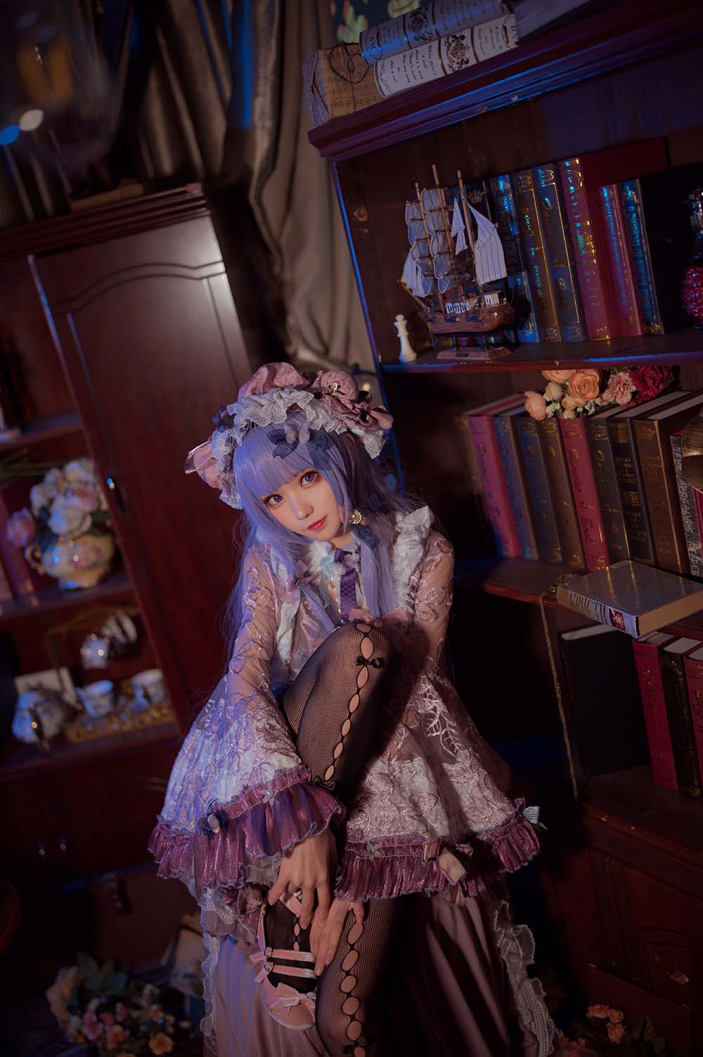 花柒Hana – 帕秋莉睡衣 Cosplay-第2张