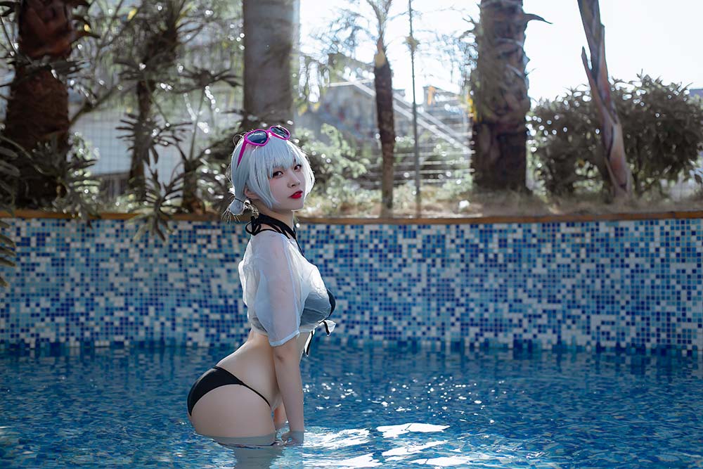 二佐Nisa – 碧蓝航线 天狼星泳装 Cosplay-第1张