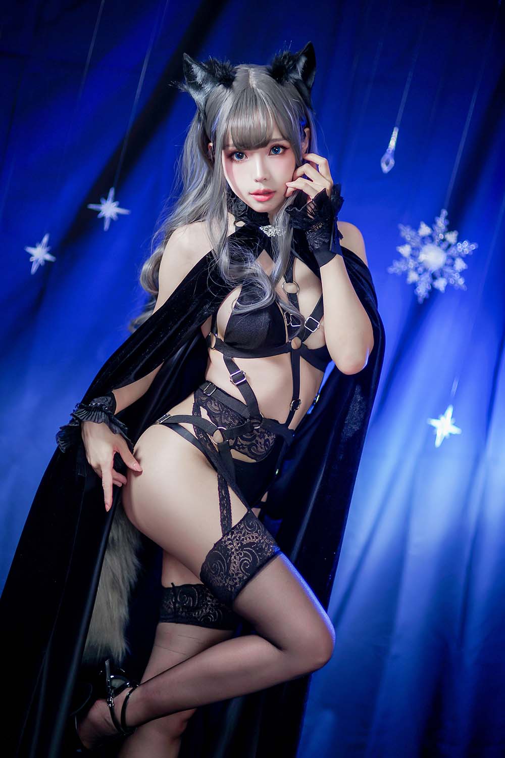 Ely_eee(ElyEE子) – 灰太狼-黑丝带 Cosplay-第2张