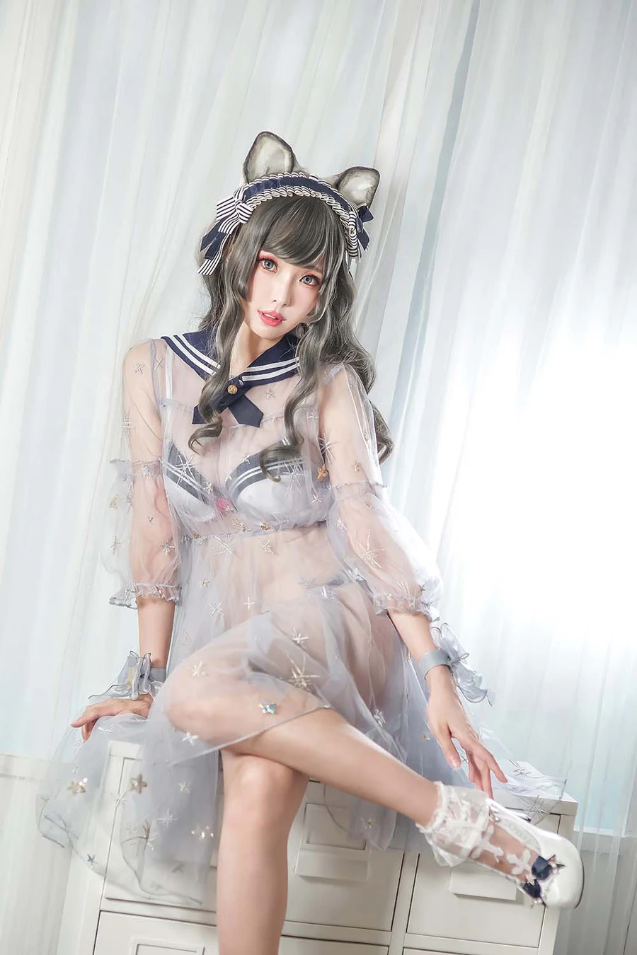 Ely_eee(ElyEE子) – 灰太狼-透明睡裙 Cosplay-第2张
