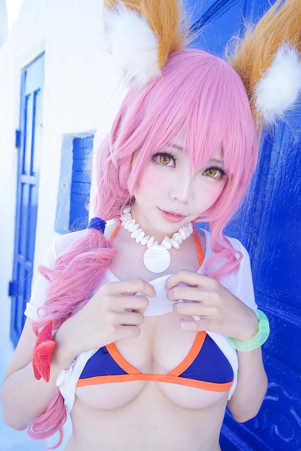 Ely_eee(ElyEE子) – 玉藻前泳装 Cosplay-第1张