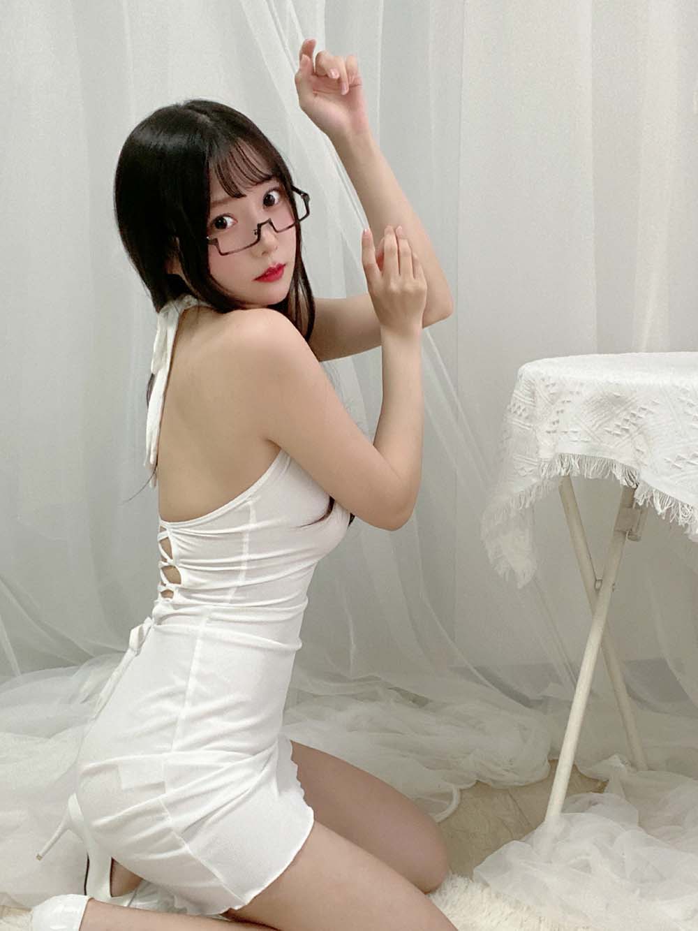 香草喵露露 – 白短连衣裙 Cosplay-第2张