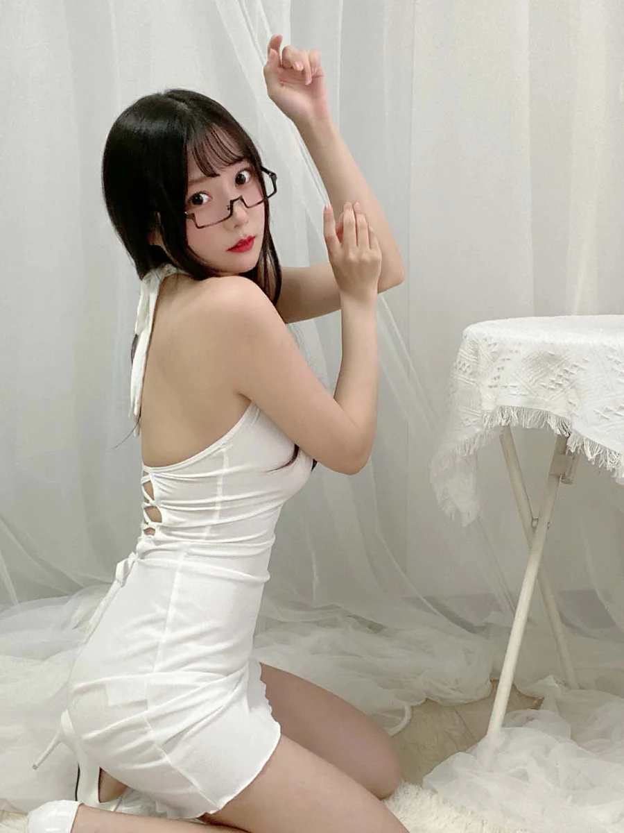 香草喵露露 – 白短连衣裙 Cosplay-第2张