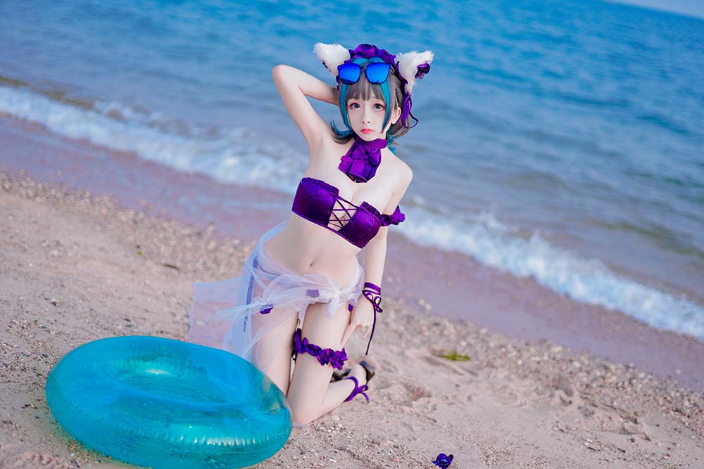 日奈娇 – 柴郡猫泳装 Cosplay-第2张