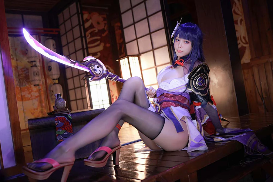 水淼aqua – 雷电将军 Cosplay-第1张