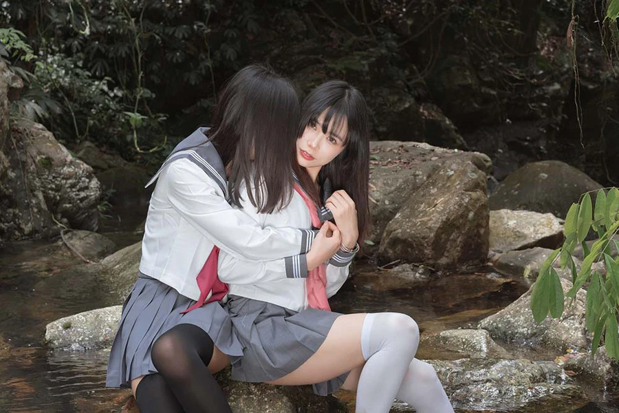 萌芽儿o0 – 请叫我若生 小溪JK百合 Cosplay-第1张