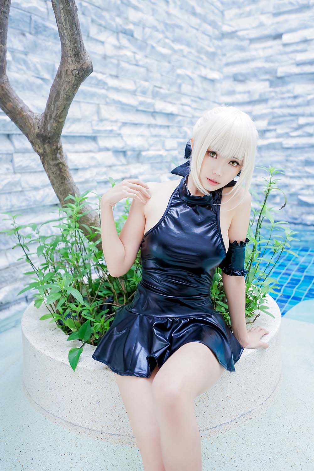 Ely_eee(ElyEE子) – 黑皮泳裙 Cosplay-第2张