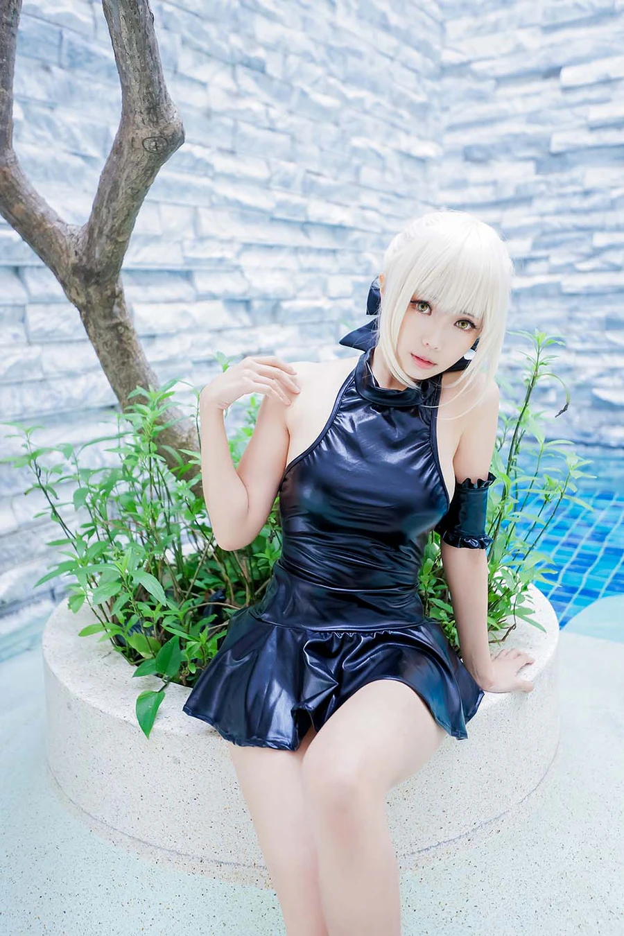 Ely_eee(ElyEE子) – 黑皮泳裙 Cosplay-第2张