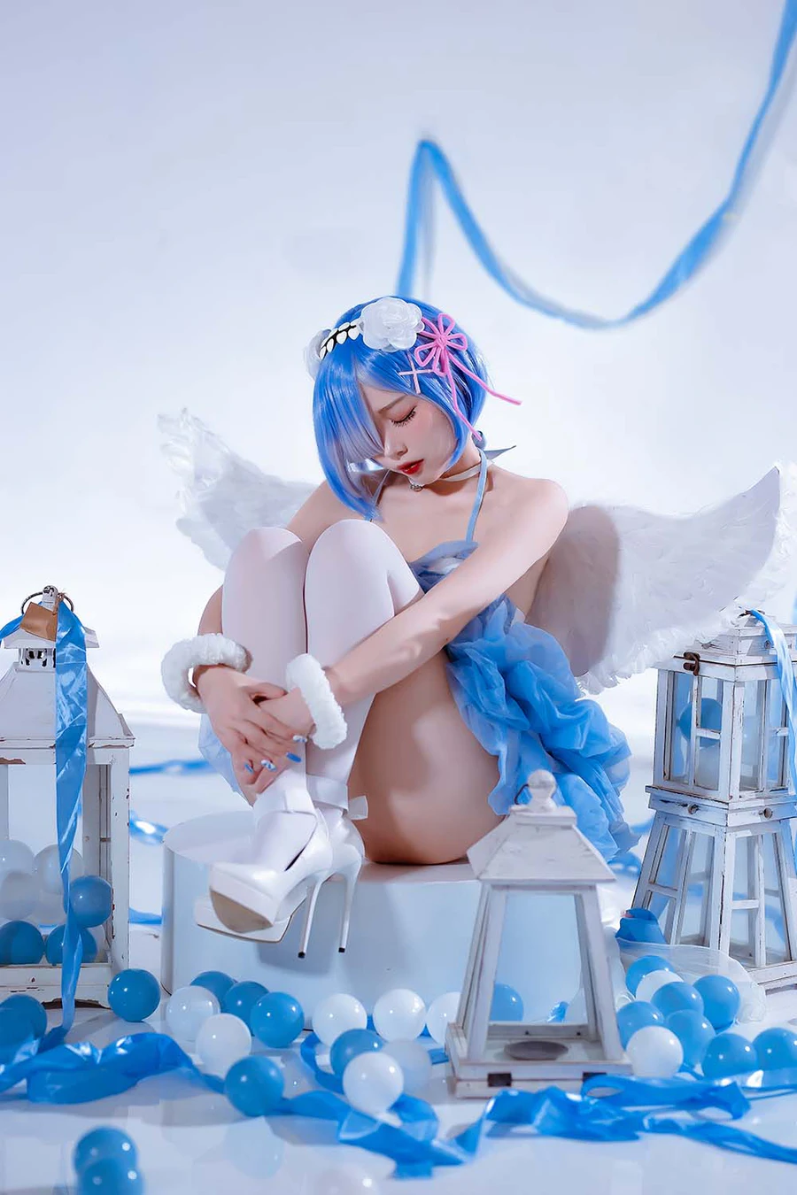 二佐Nisa – 蕾姆天使 Cosplay-第1张