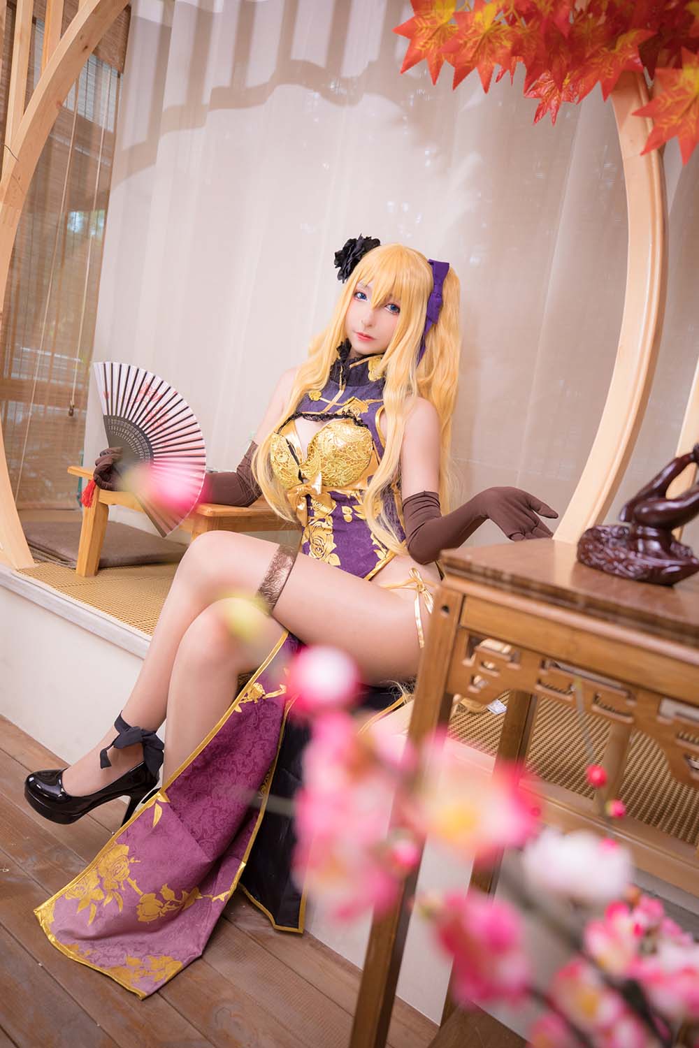 神楽板真冬 – 艳娘幻梦谭2 金莲 Cosplay-第1张