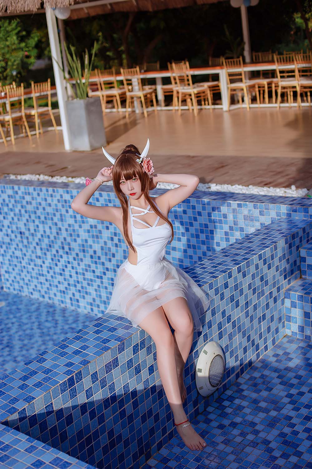 二佐Nisa – 碧蓝 鲟泳装 Cosplay-第1张