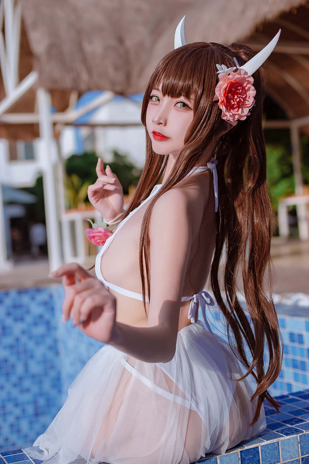 二佐Nisa – 碧蓝 鲟泳装 Cosplay-第2张