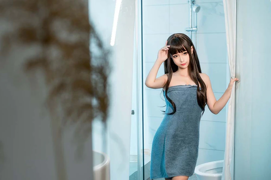 蠢沫沫 – 灰浴巾 Cosplay-第1张