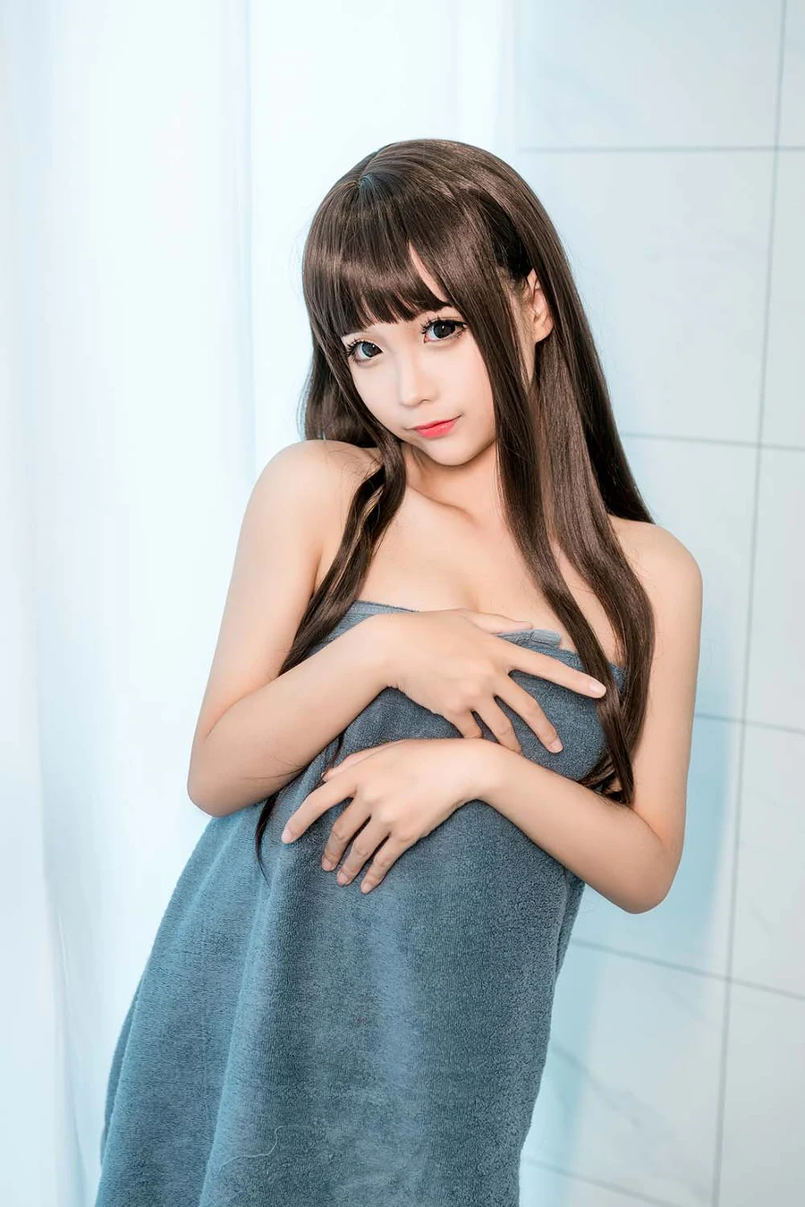 蠢沫沫 – 灰浴巾 Cosplay-第2张