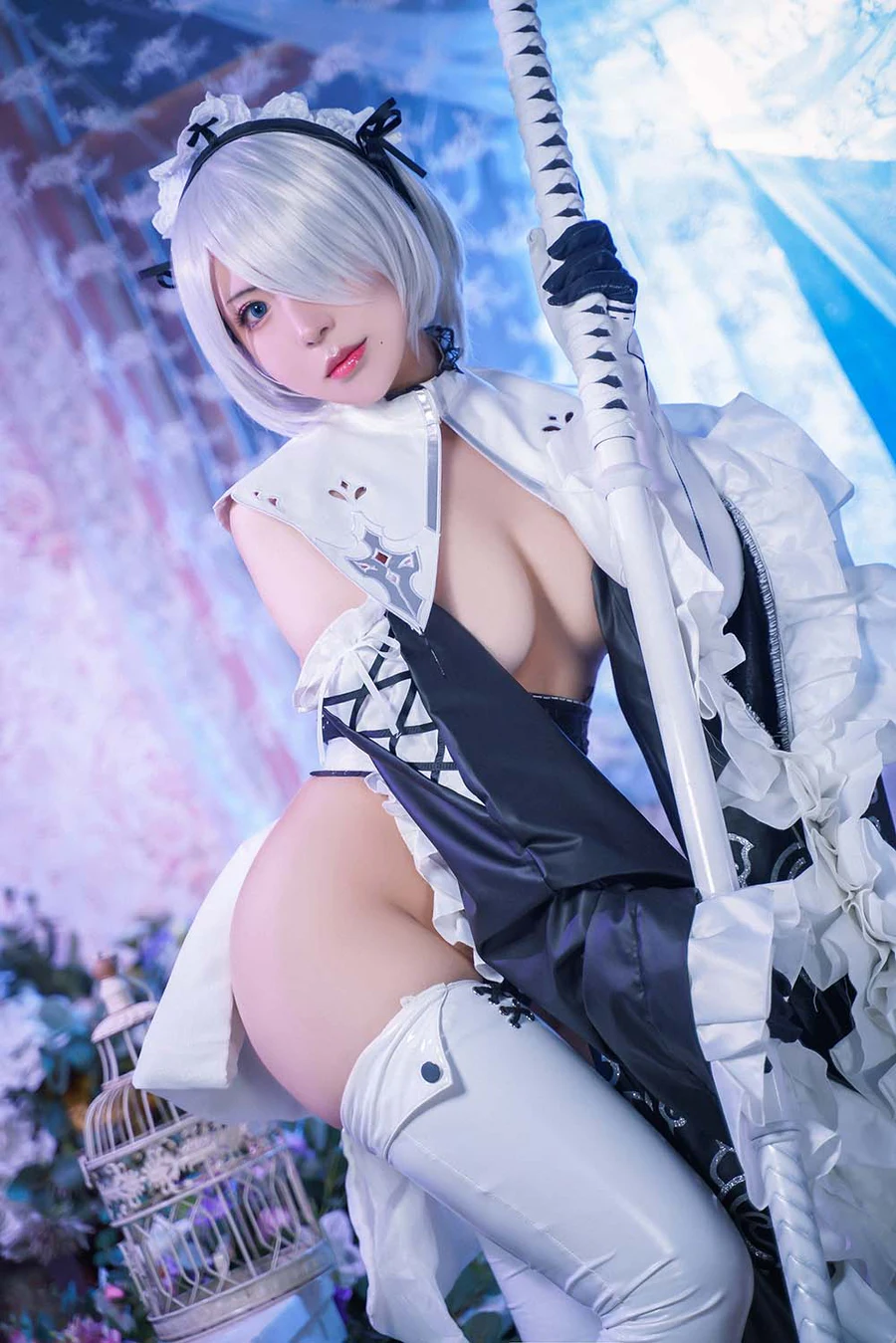 虎森森 – 2B女仆 Cosplay-第1张