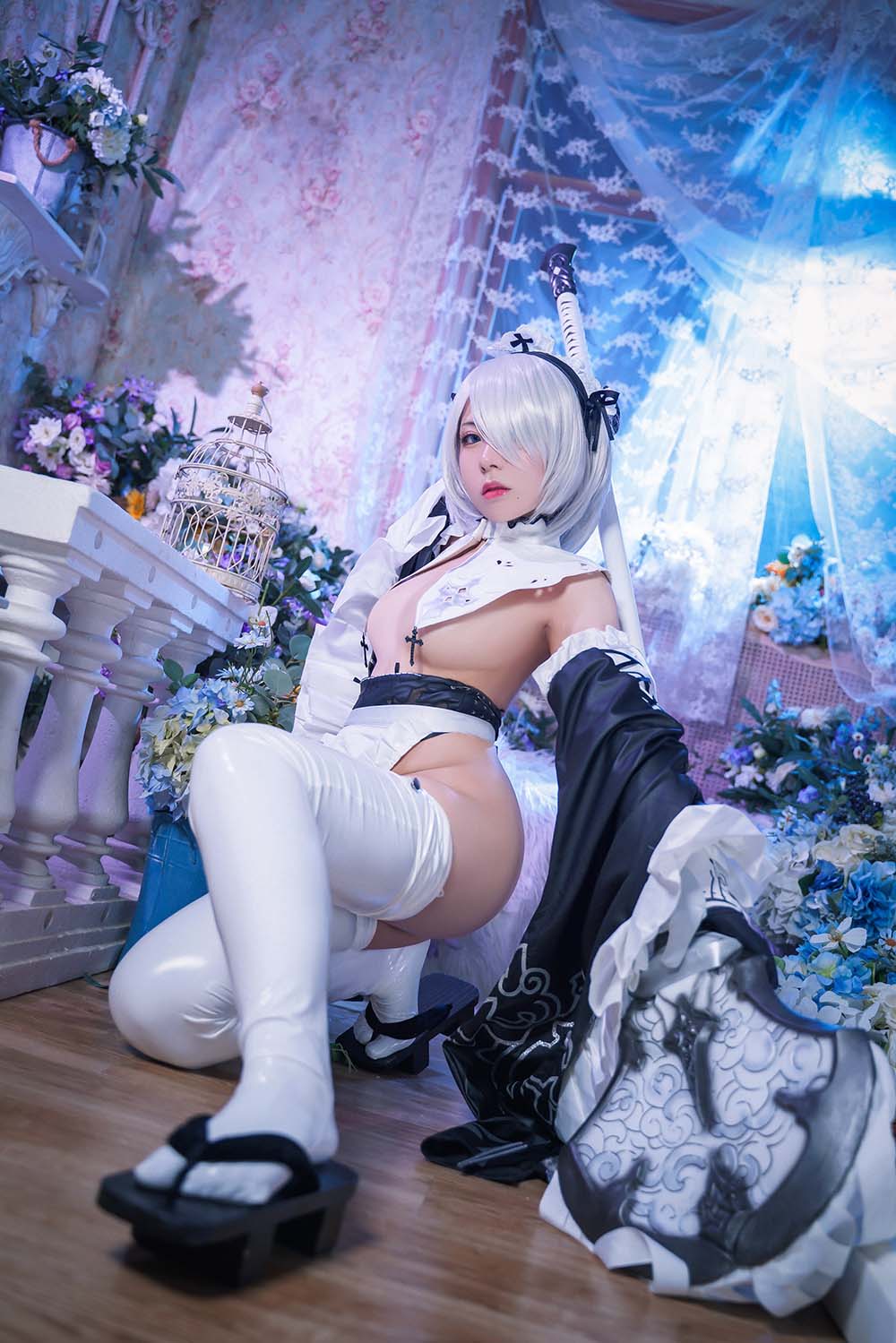 虎森森 – 2B女仆 Cosplay-第2张