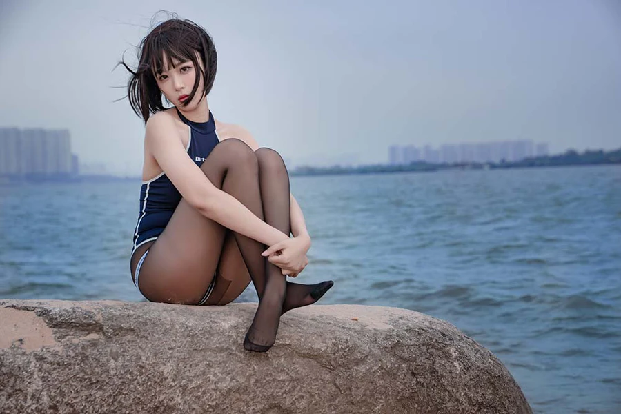 轩萧学姐 – 沙滩竞泳 Cosplay-第1张