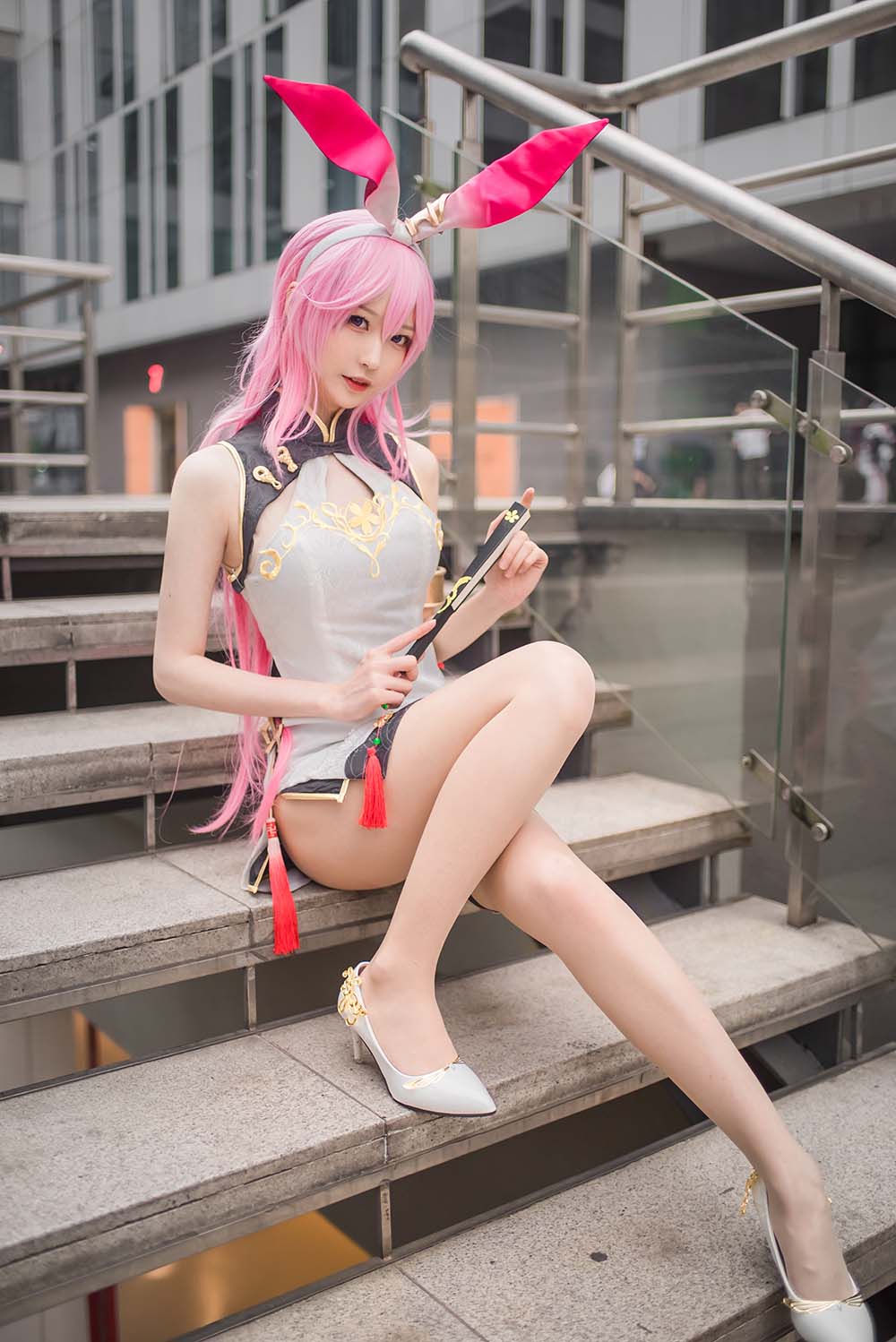 南宫 – 粉红兔女郎 Cosplay-第2张