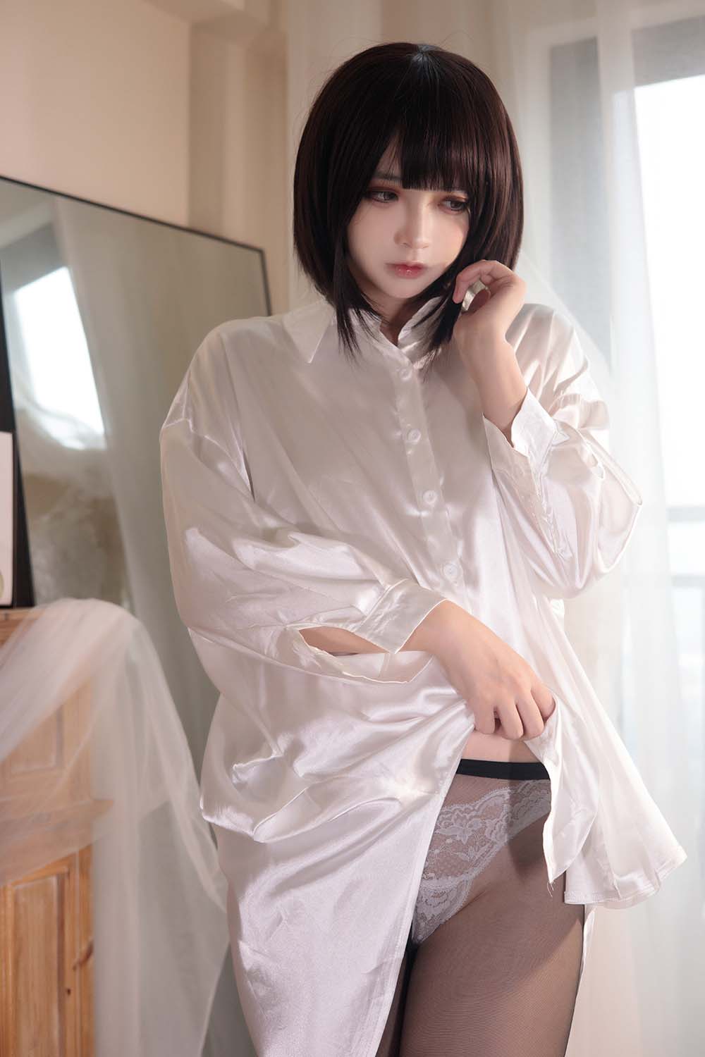 疯猫ss – 白衬衫少女 Cosplay-第1张