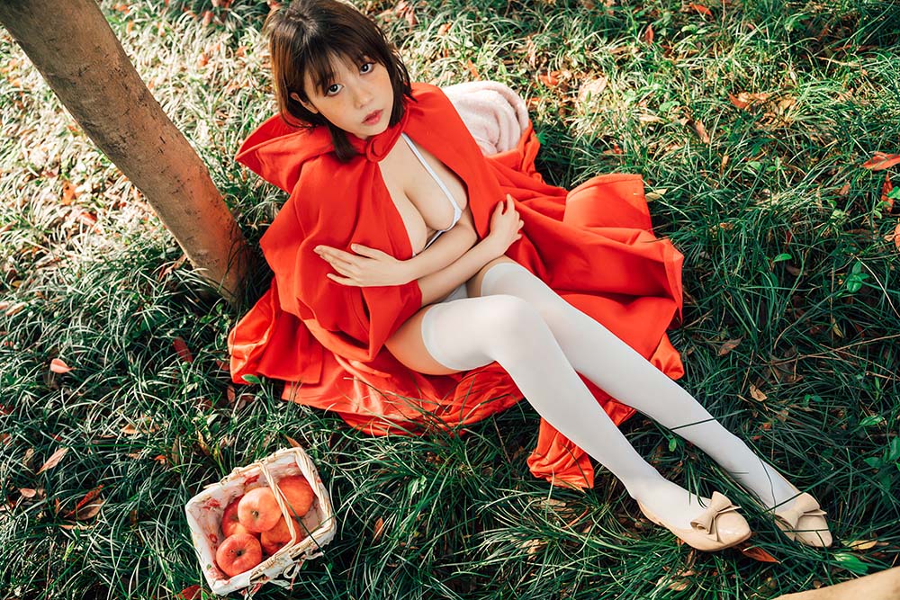 奈汐酱nice – 大红帽 Cosplay-第2张
