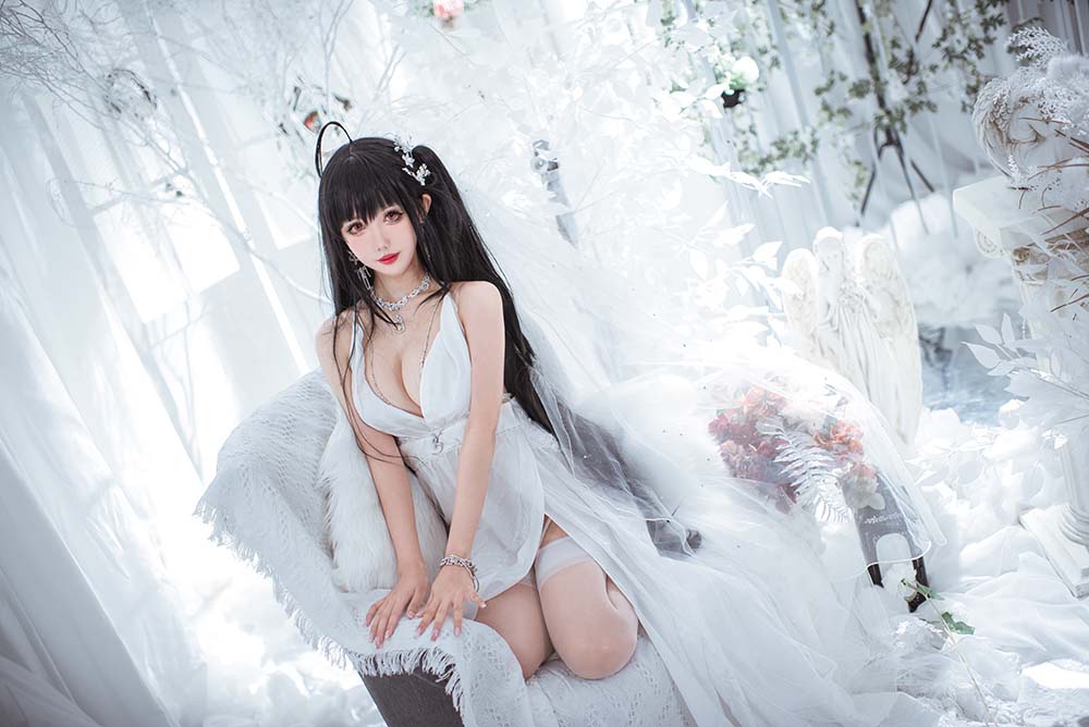 仙女月 – 大凤纯白婚纱 Cosplay-第2张