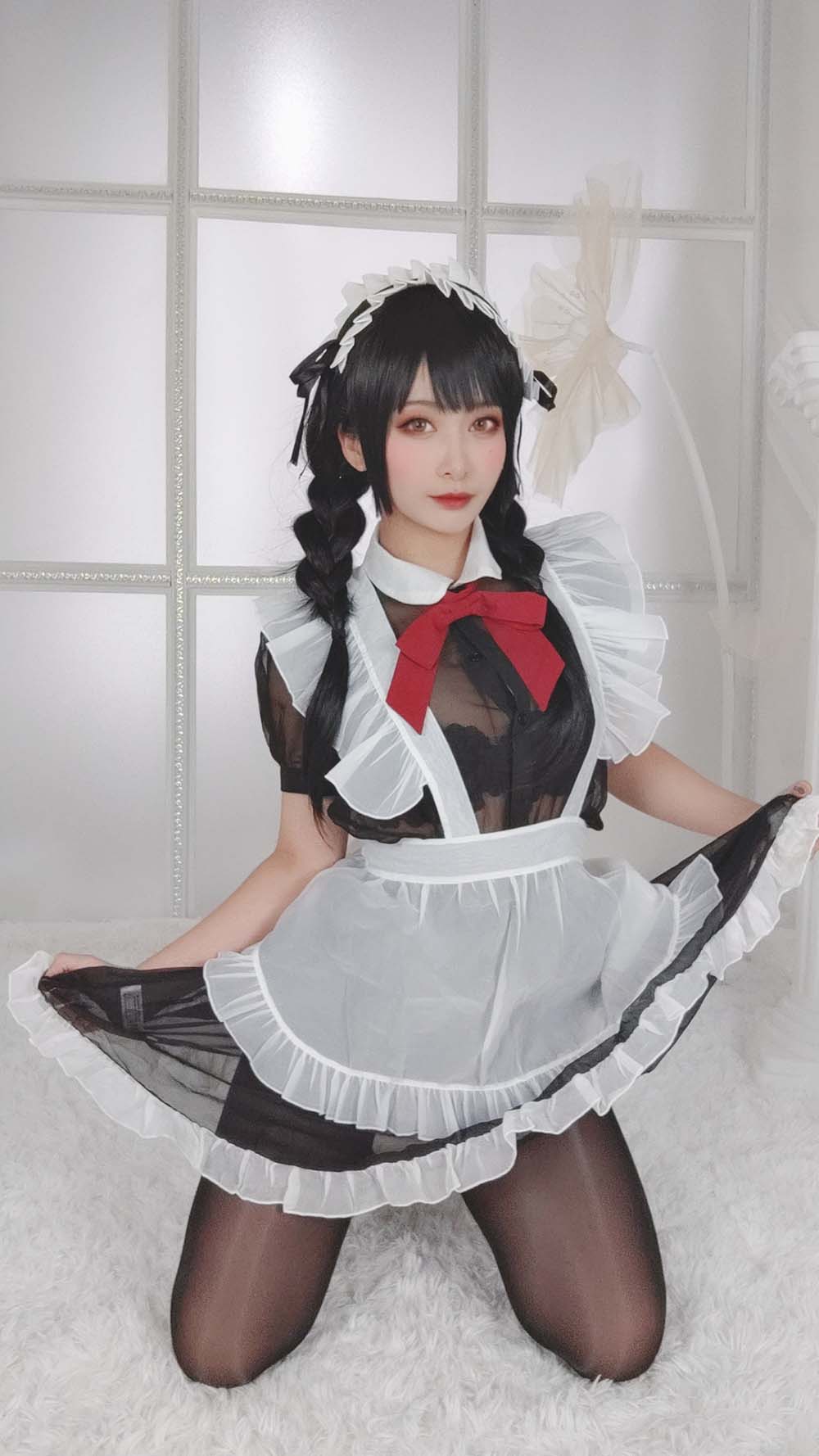洛璃LoLiSAMA – 黑丝女仆 Cosplay-第1张