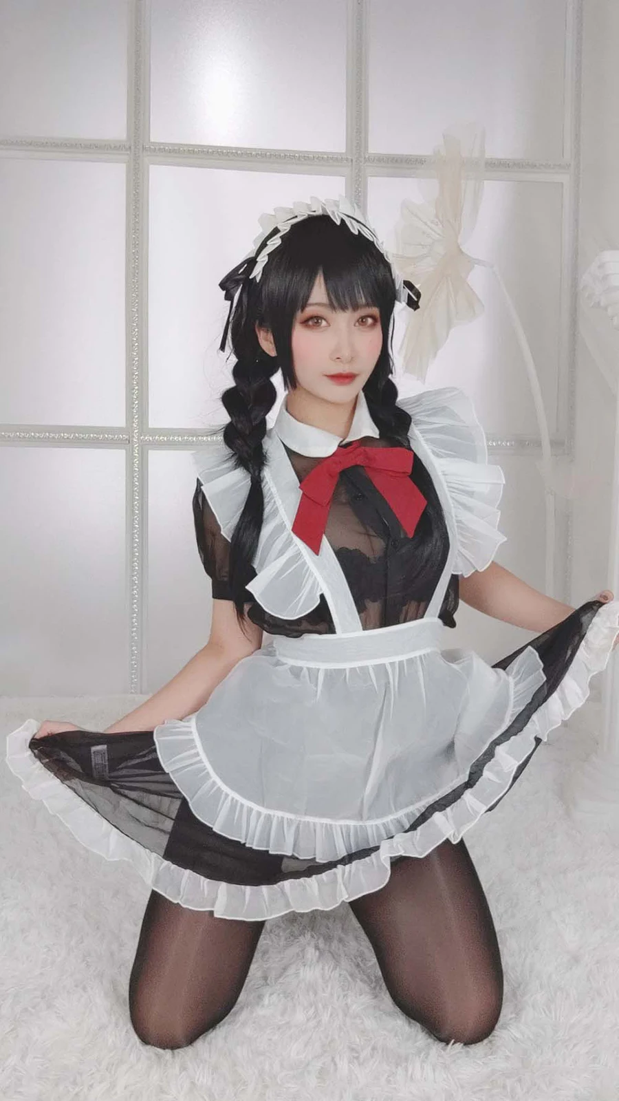 洛璃LoLiSAMA – 黑丝女仆 Cosplay-第1张