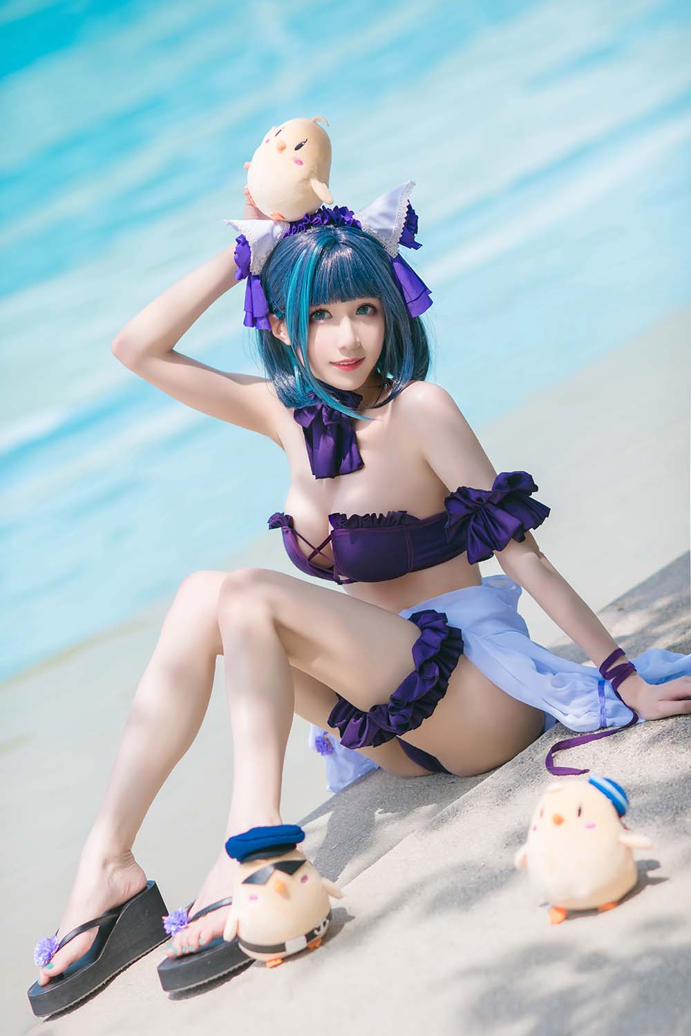 Tomoyo酱 – 碧蓝 柴郡泳装 Cosplay-第1张