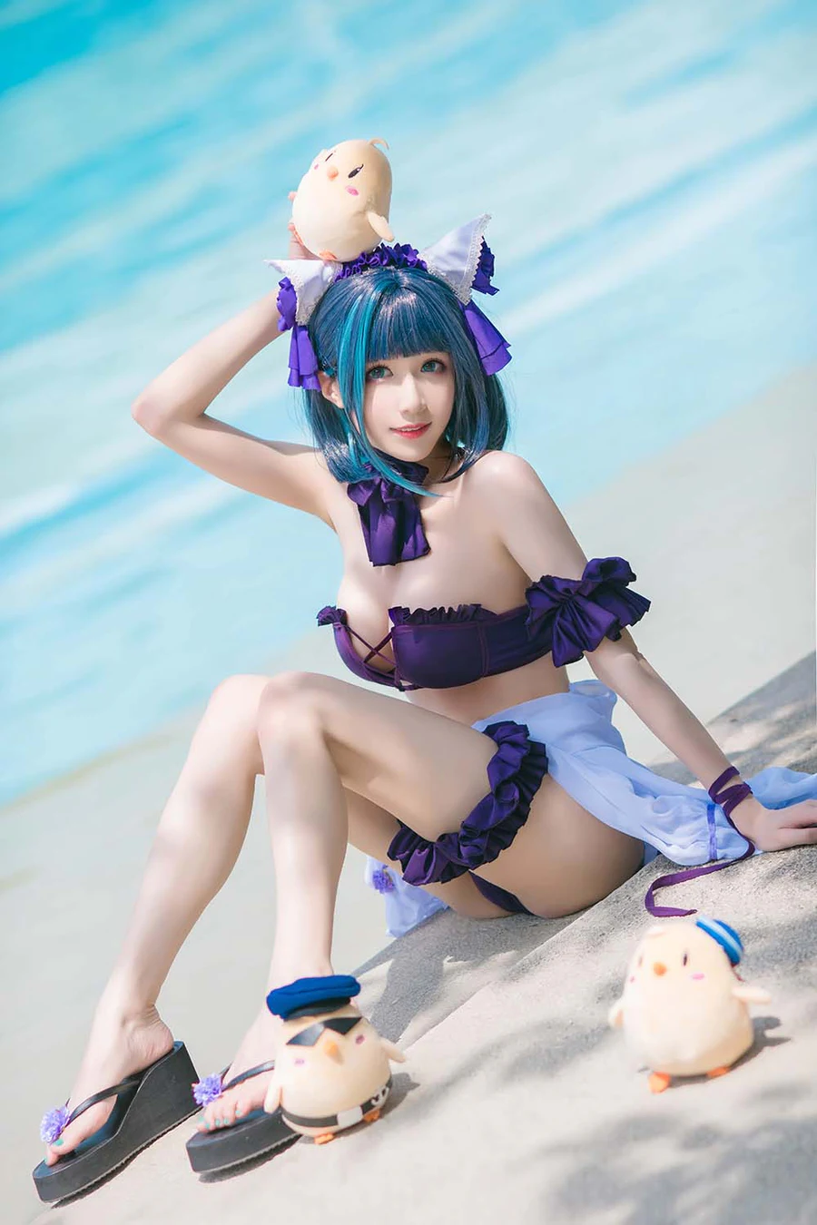 Tomoyo酱 – 碧蓝 柴郡泳装 Cosplay-第1张