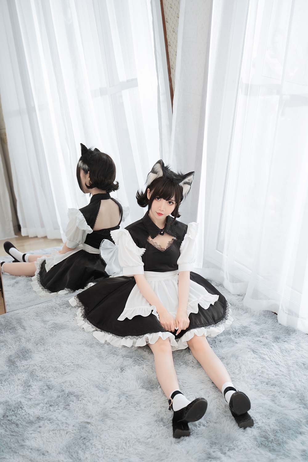 面饼仙儿 – 开胸女仆 Cosplay-第2张