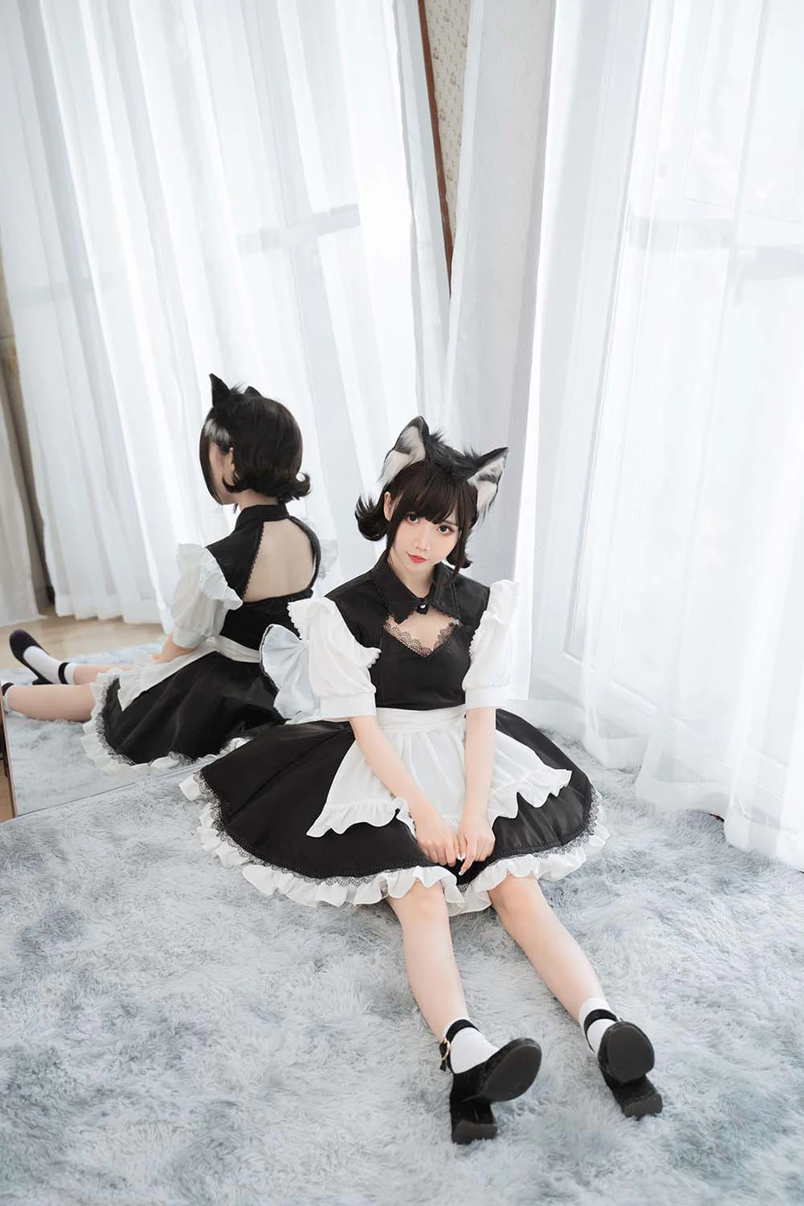 面饼仙儿 – 开胸女仆 Cosplay-第2张