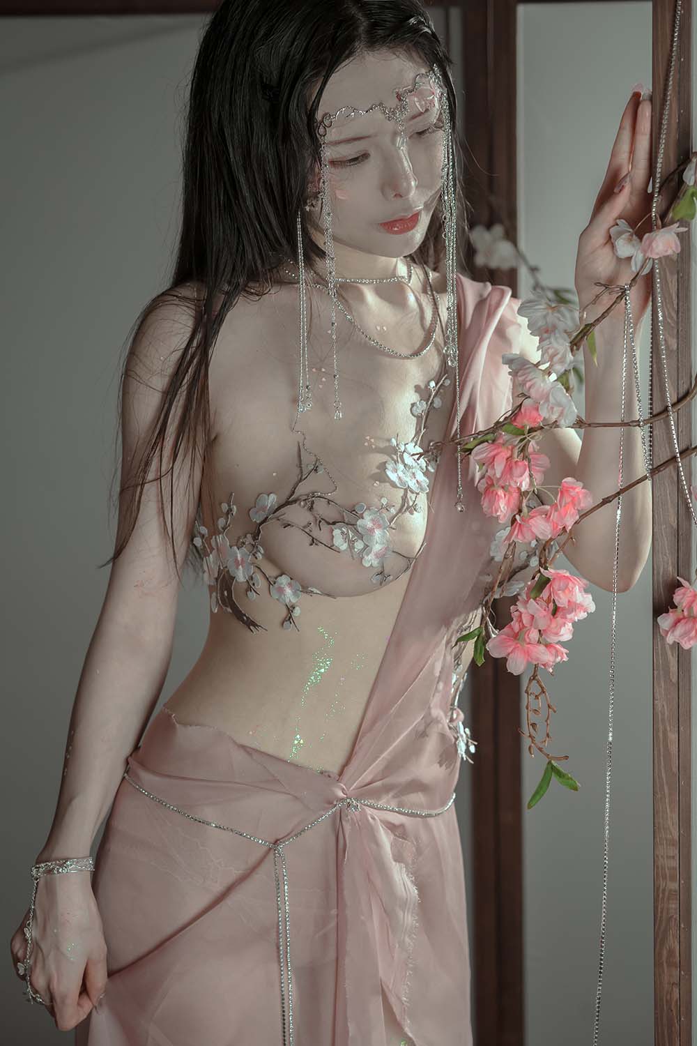 秋和柯基(夏小秋秋秋) – 粉 桃花神 Cosplay-第2张