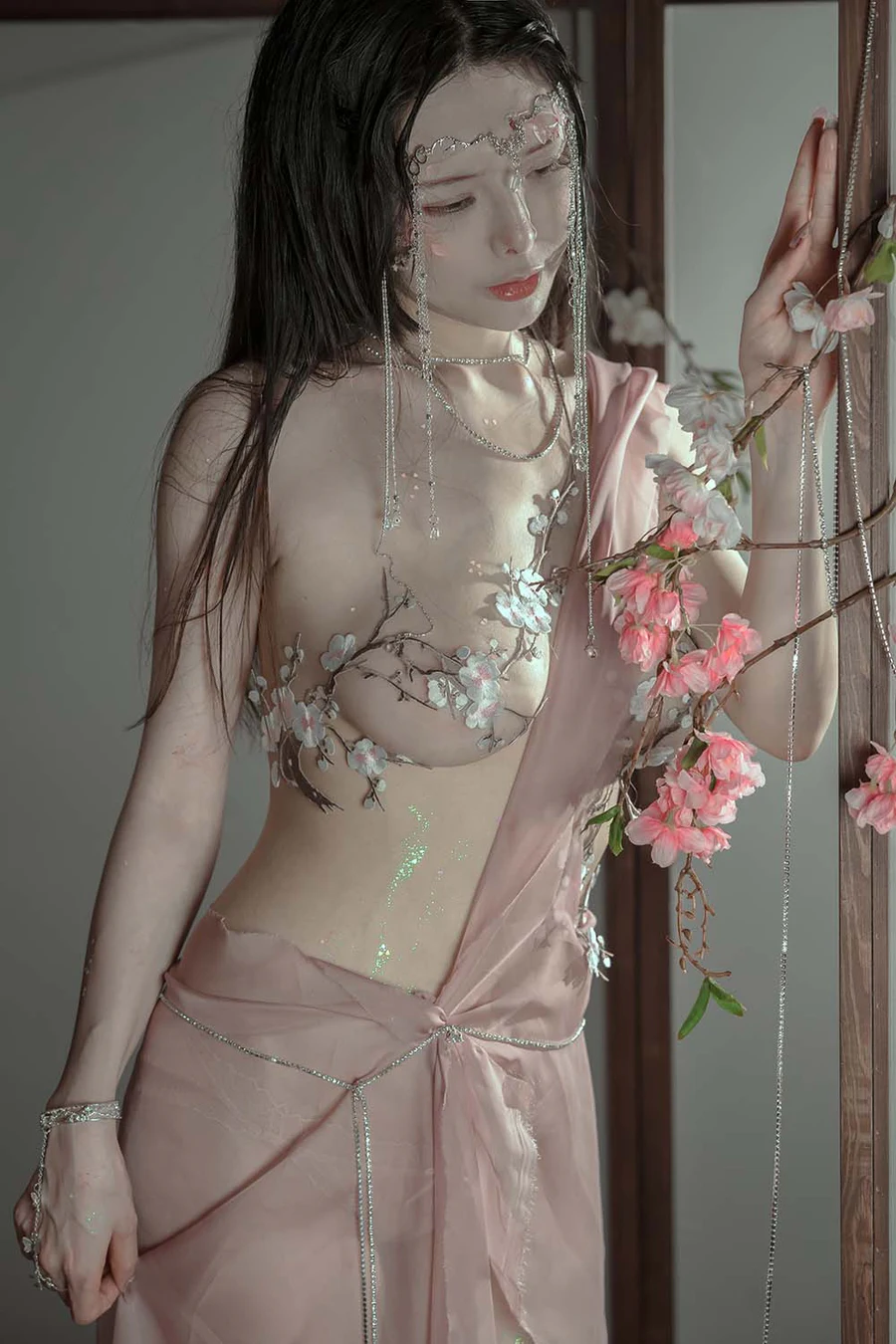 秋和柯基(夏小秋秋秋) – 粉 桃花神 Cosplay-第2张