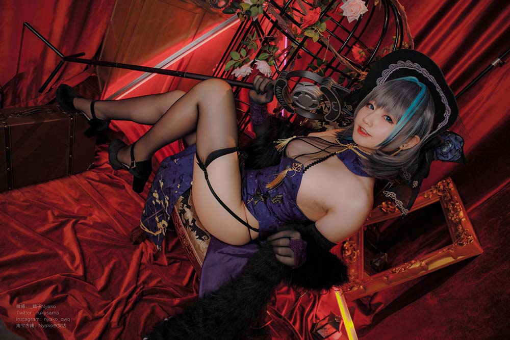 Nyako喵子 – 柴郡旗袍 Cosplay-第1张