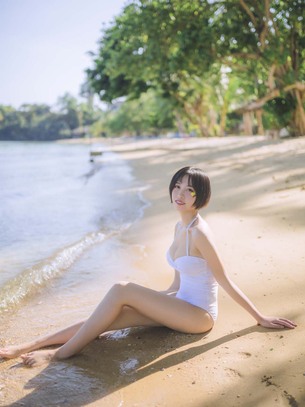 念雪ww – 白色泳衣 Cosplay-第2张