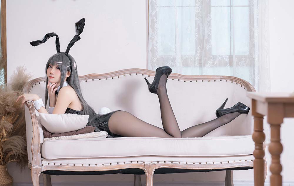 焖焖碳 – 麻衣学姐兔女郎 Cosplay-第2张