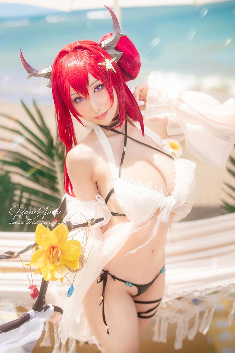 Hane Ame 雨波写真 – Arknights Surtr 泳裝 Cosplay-第1张