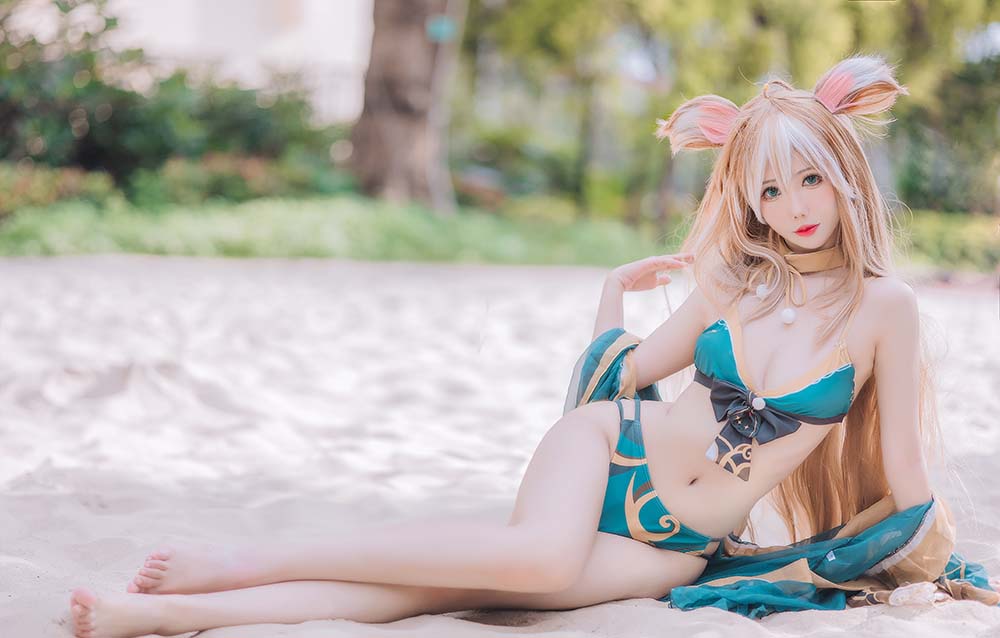 仙女月 – 泽月希娜小姐泳装 Cosplay-第2张